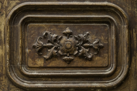 Detail wooden door ornamentの写真素材