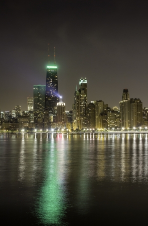 City of Chicago skyline  night view の写真素材