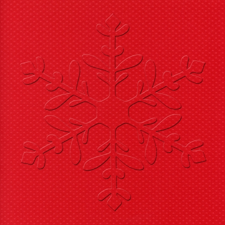 Christmas red background against beveled snow patternの写真素材