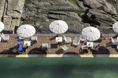 Swimming pool by the rocks in Rio De Janeiroのeditorial素材