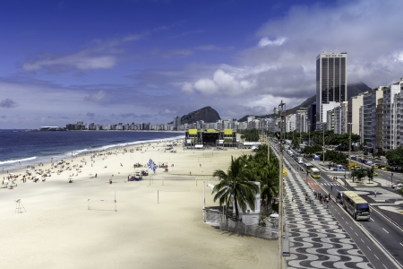Aerial view of Copacabana Beach on sunny dayの写真素材
