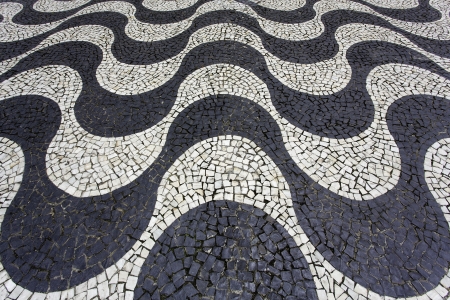 Aerial view of Copacabana sidewalk mosaicの写真素材