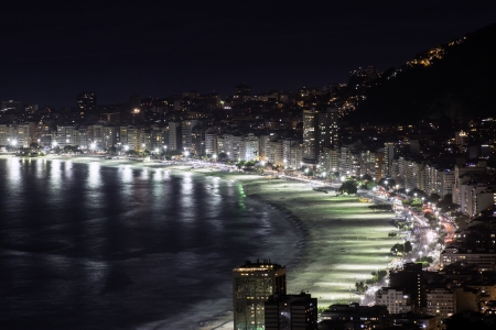 Copacabana Beach at nightの写真素材