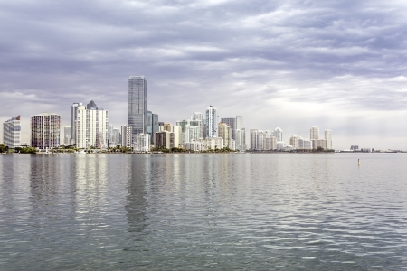 Miami skyline view  from Biscayne Bayの写真素材