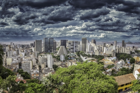 Dark clouds over Rio de Janeiro, Brazilの写真素材