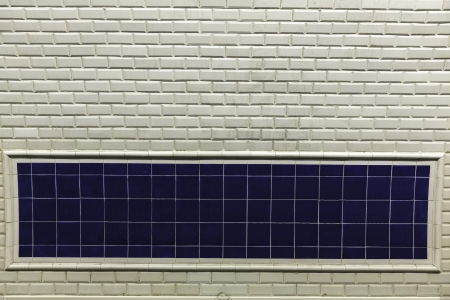 Metro station wall sign in Paris-Franceの写真素材