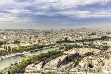 Aerial View on Paris from the Eiffel Tower, France  の写真素材