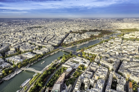 Aerial View on Paris from the Eiffel Tower, France  の写真素材
