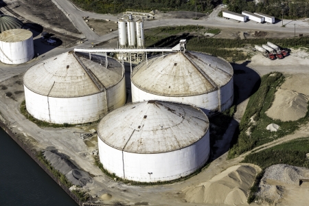 Aerial view of storage industrial zoneのeditorial素材