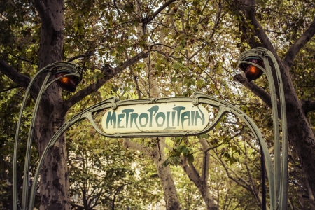 Entrance to Paris Metro subway, Franceのeditorial素材