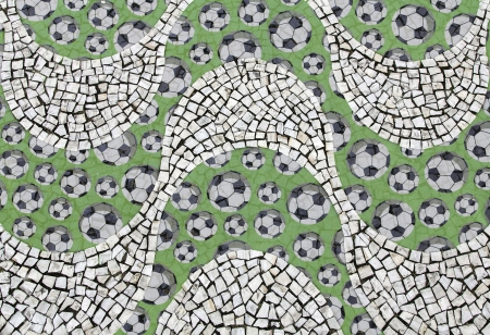 Copacabana Beach sidewalk with soccer ball pattern in Rio de Janeiro ,Brazilの写真素材