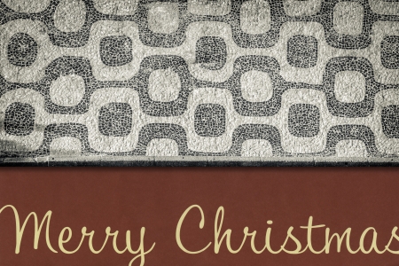Merry Christmas card on Ipanema Beach backgroundの写真素材