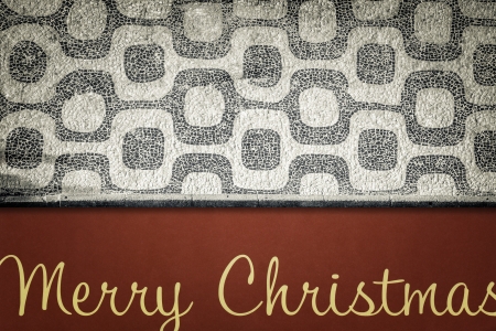 Merry Christmas card on Ipanema Beach backgroundの写真素材