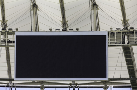 Electronic billboard display at stadiumの写真素材