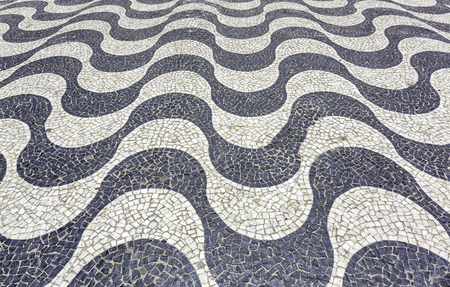 Copacabana Beach mosaic in Rio de Janeiro, Brazilの写真素材