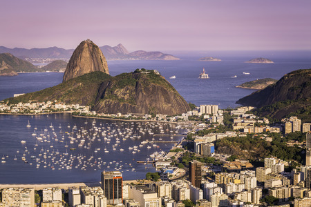 Sunset over Rio de Janeiro, Brazilの写真素材