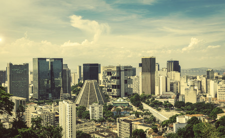 Financial center of Rio de Janeiro vintage view, Brazilの写真素材