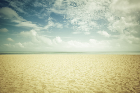 Sunshine on empty beachの写真素材