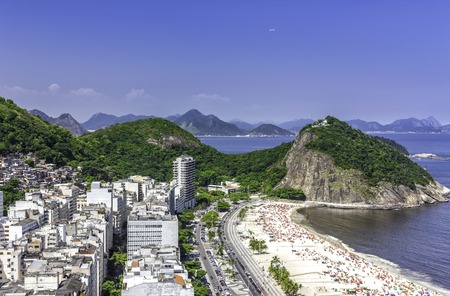 Aerial view of Copacabana Beach in Rio de Janeiro, Brazilの写真素材