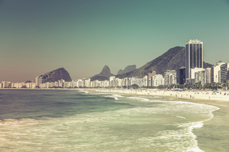 Copacabana Beach in Rio de Janeiro, Brazilの写真素材
