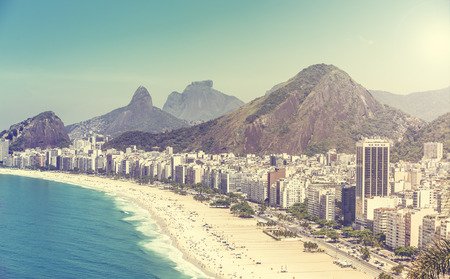 Copacabana Beach in Rio de Janeiro, Brazilの写真素材