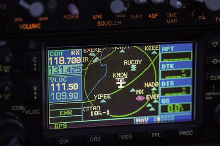 Avionics instrumentation panel on helicopter boardの写真素材