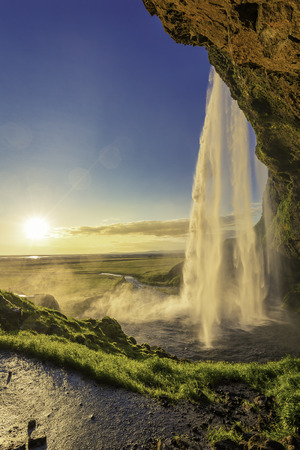 Seljalandsfoss Waterfall in South Icelandの写真素材