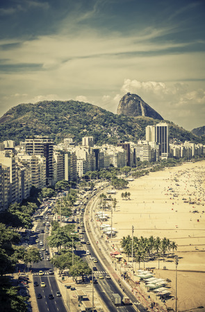 Famous Copacabana Beach in Rio de Janeiro, Brazilの写真素材
