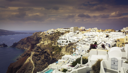 Stunning view at Oia village in Santorini Island- Greeceの写真素材