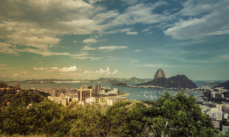 Panorama of Botafogo Bay in Rio de Janeiro, Brazilの写真素材