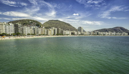 Buildings on Copacabana Beach  in Rio de Janeiro,Brazilの写真素材