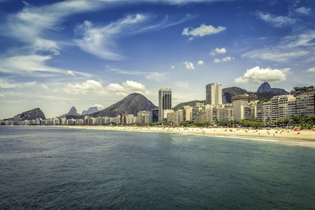 Hot Sunny day on Copacabana Beach in Rio de Janeiro, Brazilの写真素材