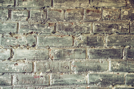 Brick old painted wall, vintage colorsの写真素材