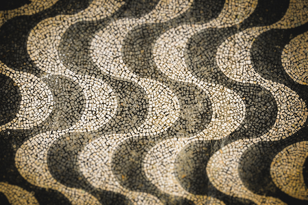 Copacabana Beach Mosaic background top view, Rio de Janeiro. Tilt shift effect appliedの写真素材