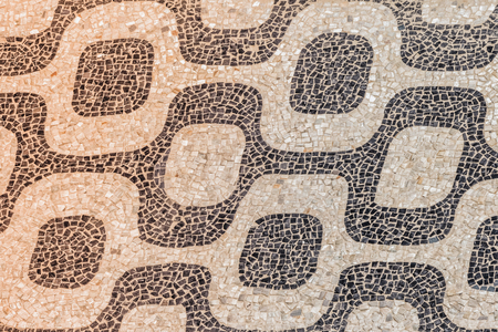 Ipanema Beach famous mosaic pattern, Rio de Janeiro, Brazil. Light leak effectの写真素材