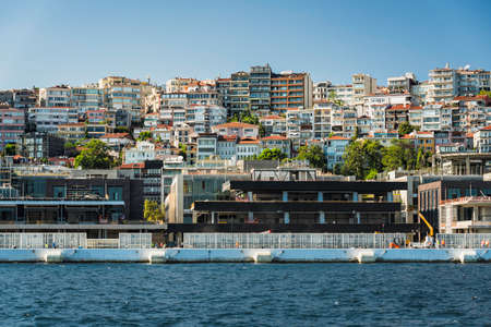 New construction buildings along the banks of Bosphorus in Istanbul, Turkeyの写真素材
