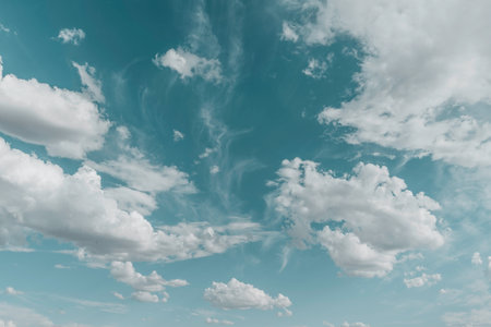 Blue sky with clouds backgroundの写真素材