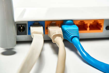 Connecting to a router, network cables connected to a router