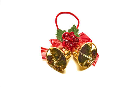 Christmas bells on white background, Christmas toys, christmas, new yearの写真素材