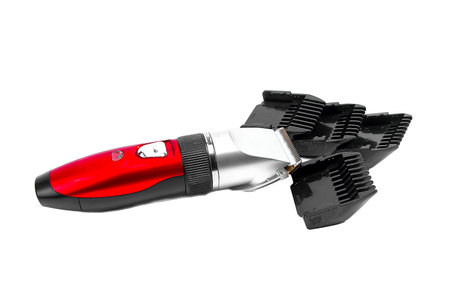 Hair clipper, nozzles for different sizes, isolated on white background