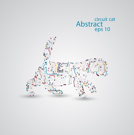 Circuit cat goes for a walk のイラスト素材