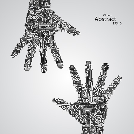 Circuit board shape of hand palm eps10のイラスト素材