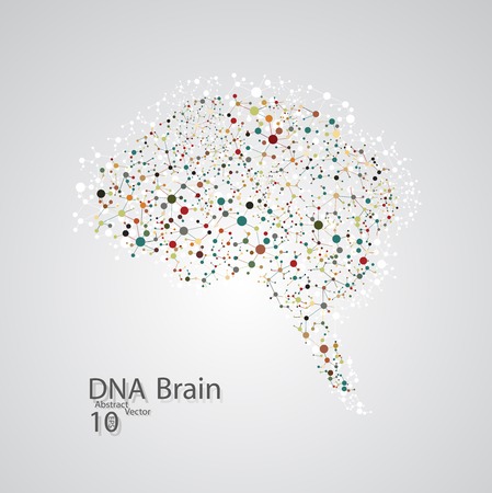 Molecular structure in the form of brainのイラスト素材