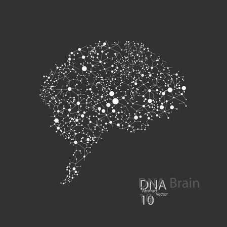 Molecular structure in the form of brainのイラスト素材