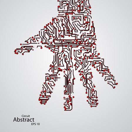 Circuit board shape of hand palm eps10のイラスト素材