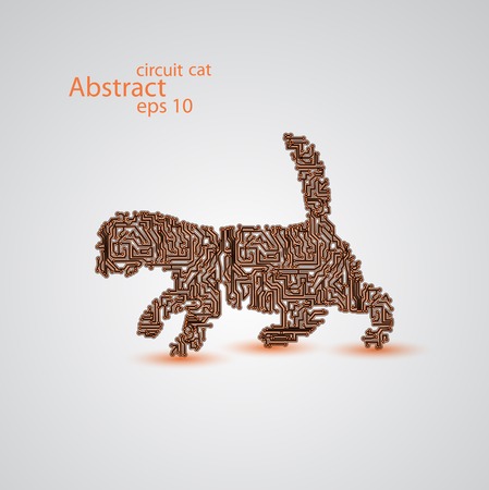 Circuit cat goes for a walk eps10のイラスト素材