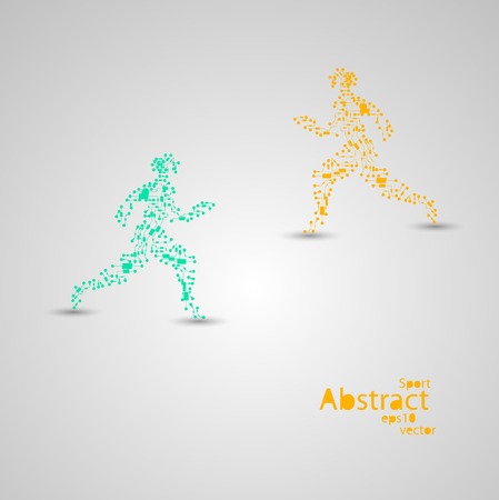 Sport circuit board running man eps10のイラスト素材