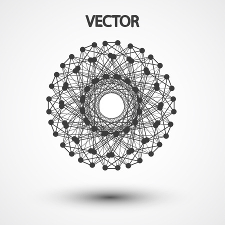Wireframe polygonal elements vector elegant  shape illustrationのイラスト素材