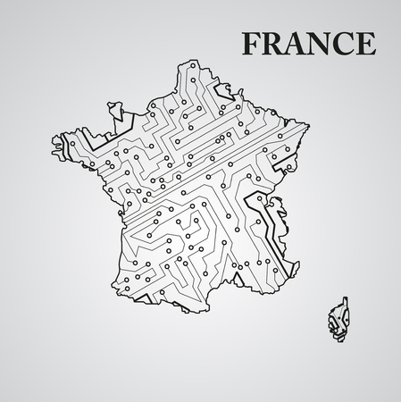 Circuit board France eps 10, vector elegant illustrationのイラスト素材
