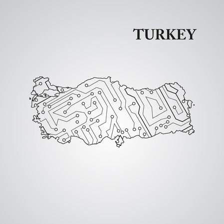 Circuit board Turkey eps 10, vector elegant illustrationのイラスト素材